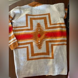 Main Strip Aztec Print Long Cardigan, Ladies S